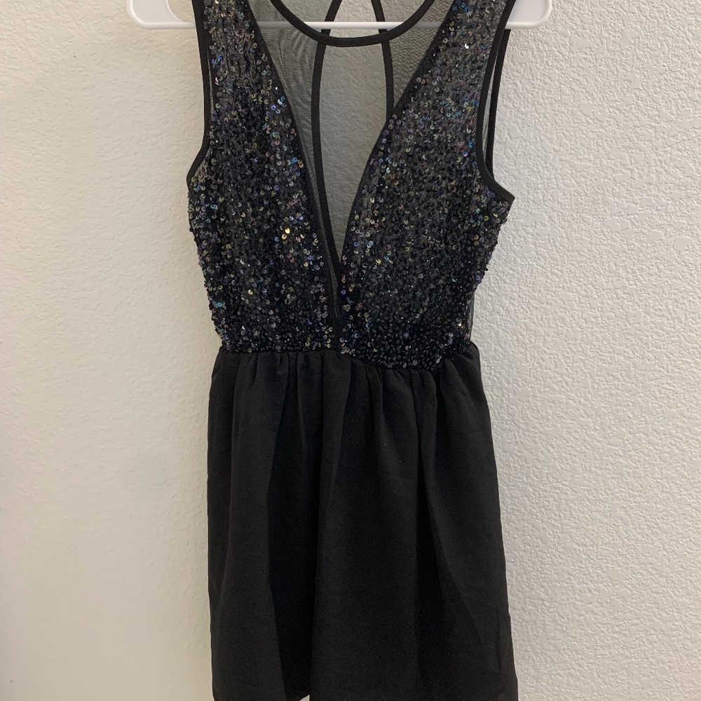 Black sequin dress
